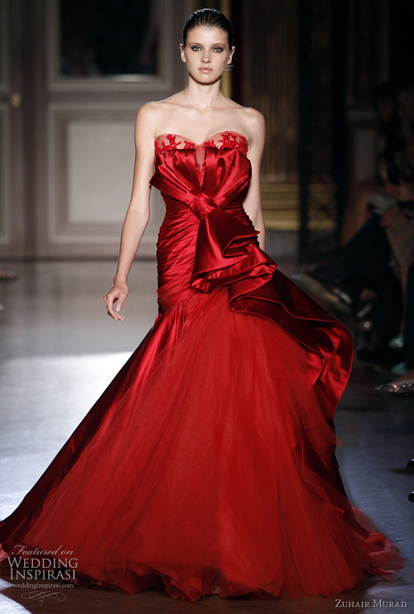 red wedding dress