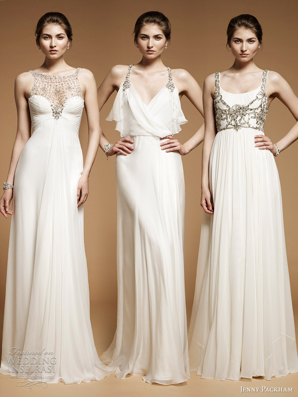 jenny packham wedding dresses 2012 - Dahlia, Laurel, Ormlie gowns with embellished straps