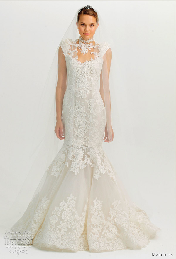 marchesa fall 2012 wedding dress - lace mermaid gown