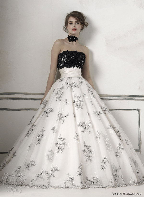 black and white wedding dress 2012 - style 8510