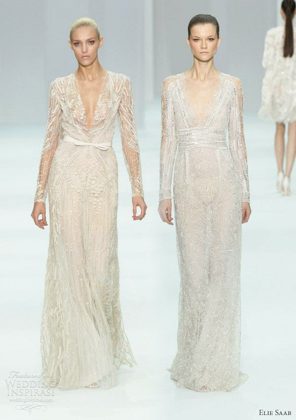 elie saab 2012 bridal - long sleeve wedding dress ideas from the runway