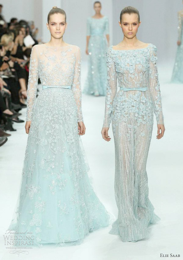 elie saab couture 2012 spring - baby blue long sleeve wedding gowns elie saab couture 2012 spring - baby blue long sleeve wedding gowns