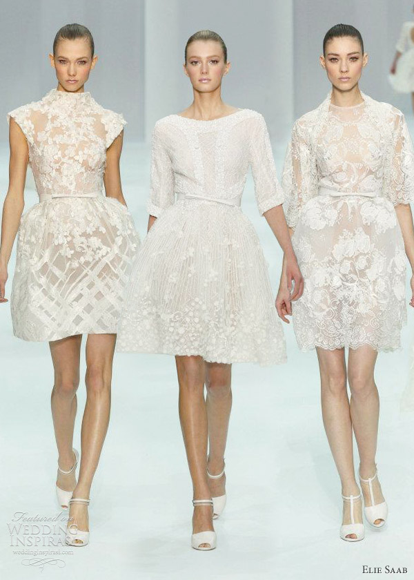 elie saab spring 2012 couture bridal - short wedding dresses elie saab spring 2012 couture bridal - short wedding dresses