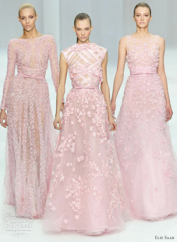 elie saab spring 2012 haute couture pink dresses