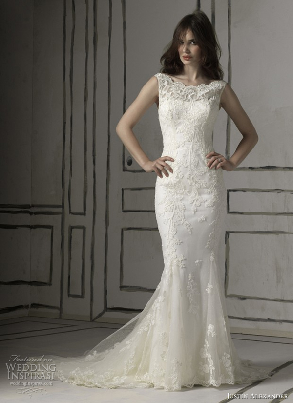 justin alexander mermaid gown 2012 bateau neckline