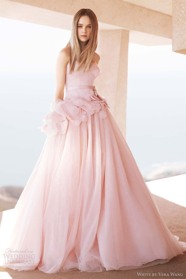 white by vera wang 2012 pink wedding dress