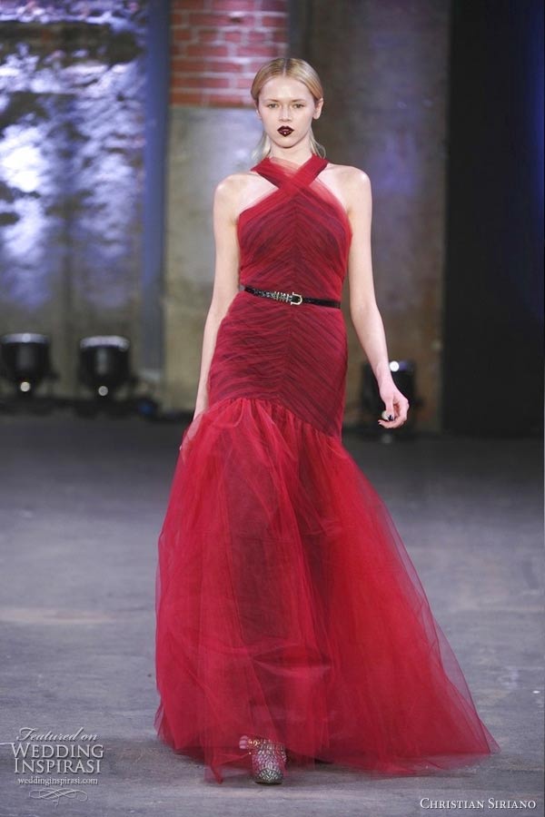 christian siriano fall 2012 red gown