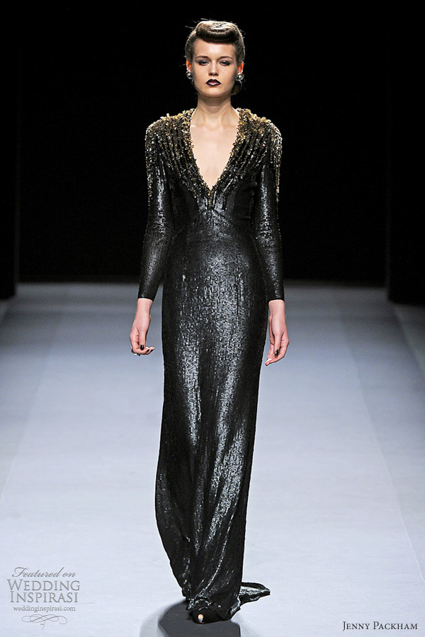 jenny packham fall 2012 long sleeve gown