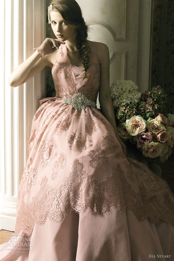 jill stuart bridal 2012 pink wedding dress