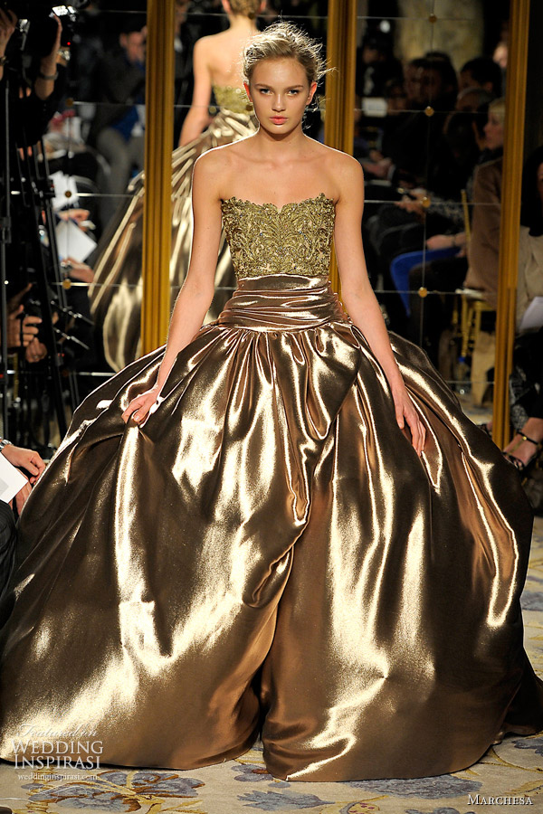 marchesa fall 2012 gold ball gown