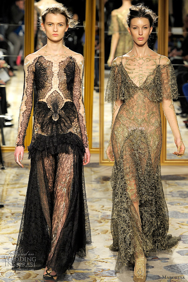 marchesa fall 2012 red carpet dresses