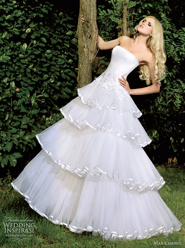 max chaoul wedding gowns 2012 - Amor tiered bridal gown