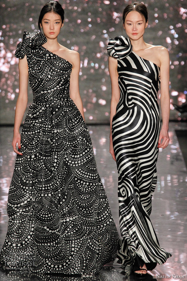 naeem khan fall 2012 one shoulder dresses