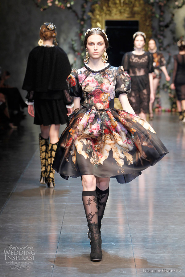 dolce gabbana fall winter 2012 2013 printed dress