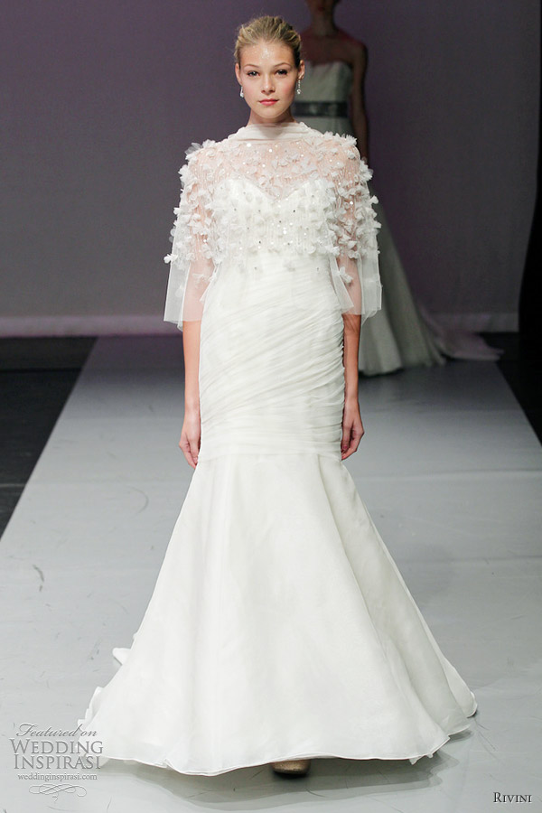 wedding dress with cape rivini 2012