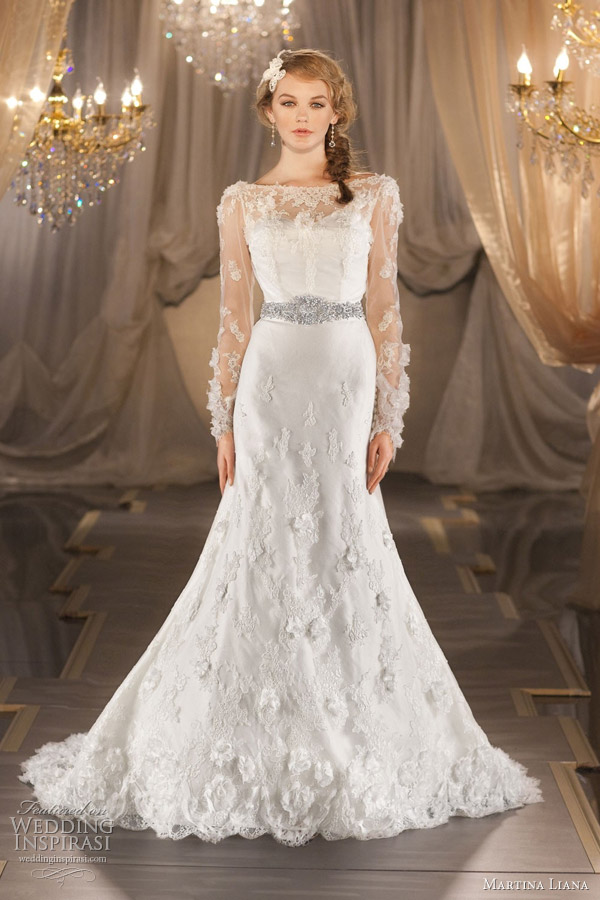 martina liana 402 long sleeve wedding dress