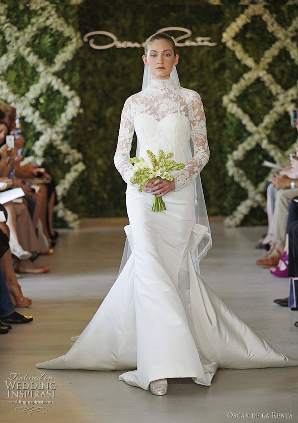 oscar de la renta long sleeve wedding dresses spring 2013