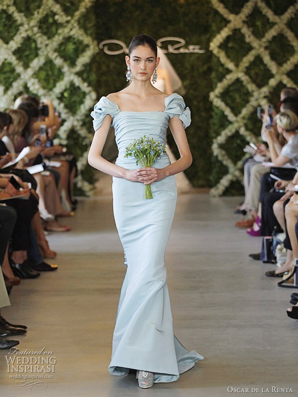 oscar de la renta spring 2013 blue wedding dress