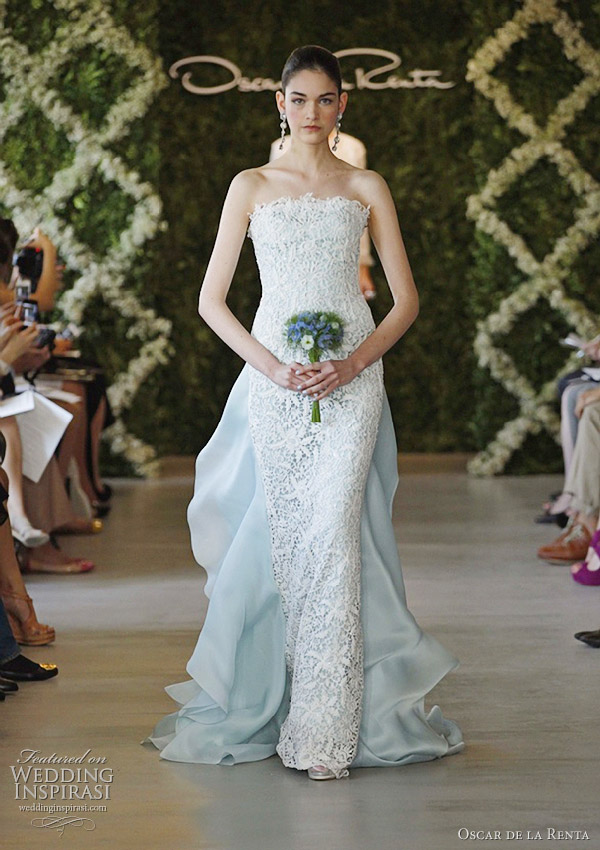 oscar de la renta spring 2013 color wedding dress