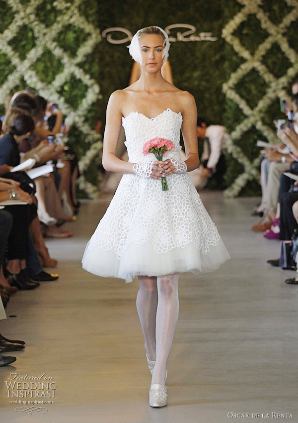 oscar de la renta spring 2013 short wedding dress