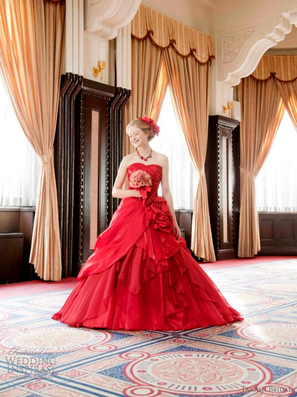 red wedding dress