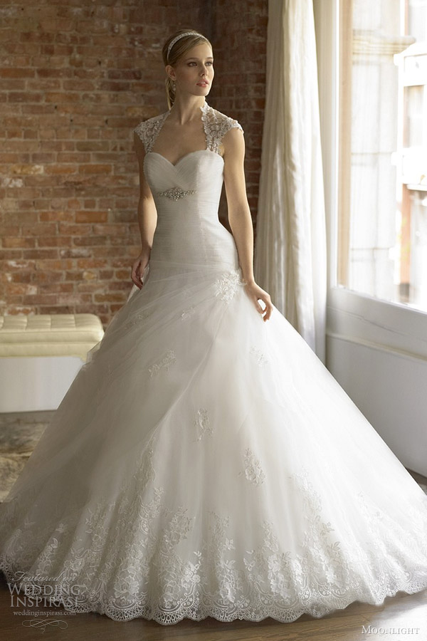 cap sleeve wedding dress moonlight bridal