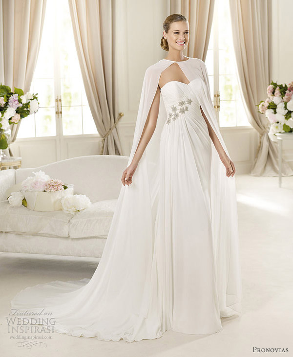 pronovias 2013 daga wedding dress cape