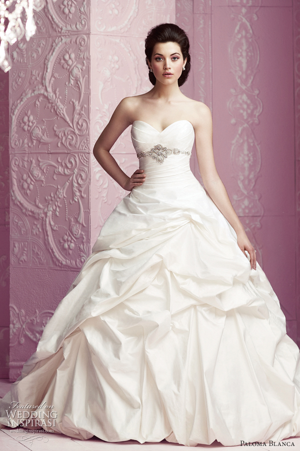 Strapless bridal ball gown paloma blanca classics style 4255