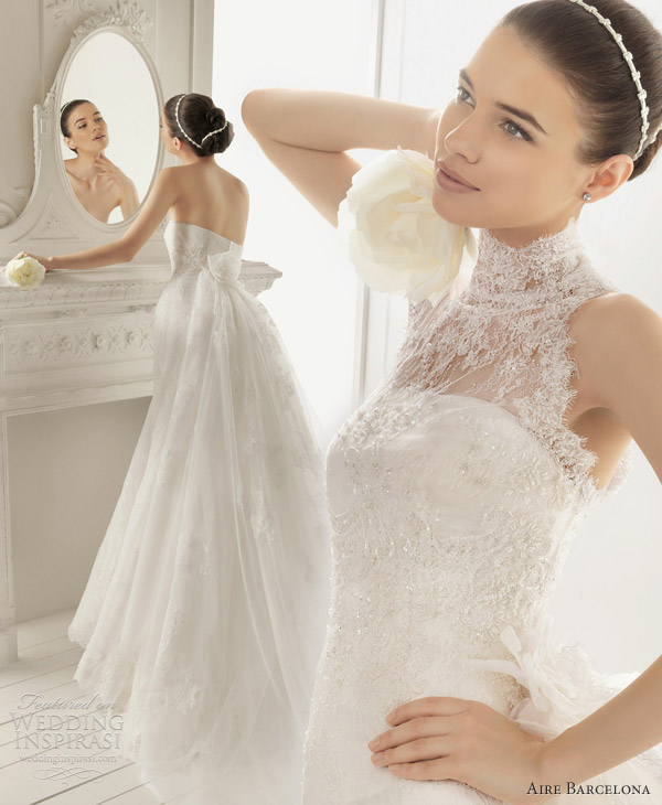 aire barcelona 2013 radley wedding dress train halter neck