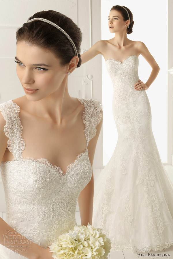 aire barcelona 2013 rafaela beaded lace fit flare wedding dress