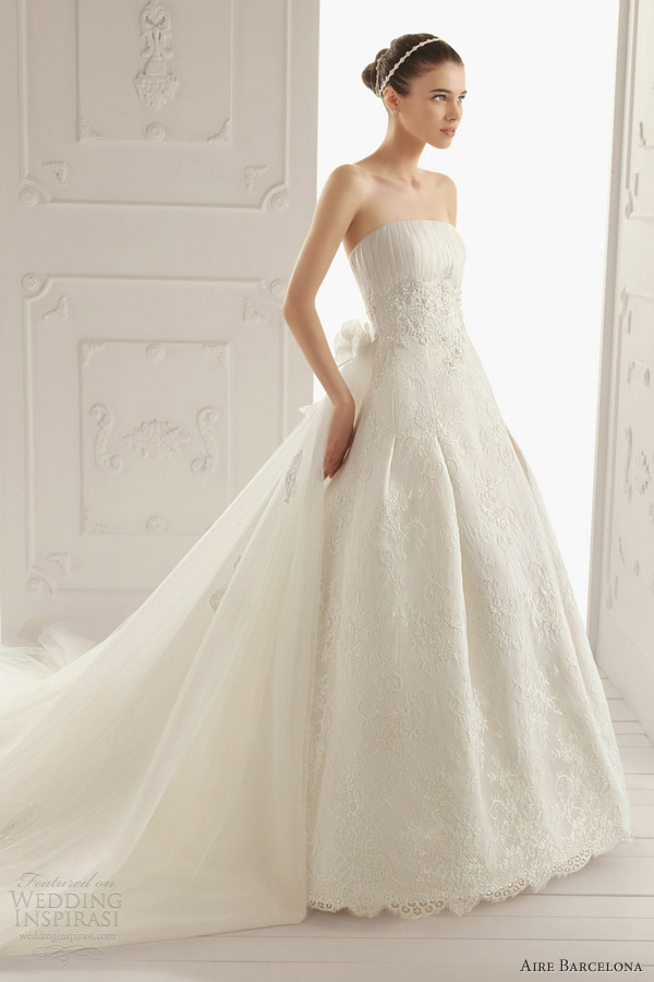 aire barcelona 2013 ravel strapless wedding dress