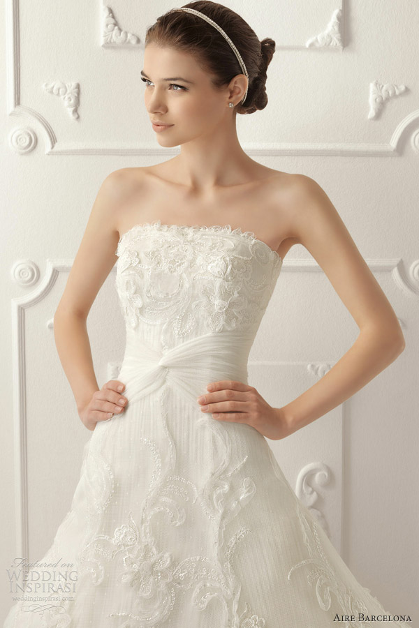 aire barcelona wedding dresses 2013 raquel strapless gown