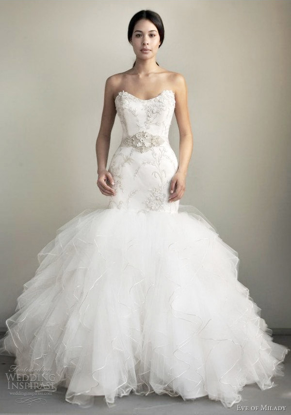 eve of milady spring 2013 strapless mermaid wedding dress