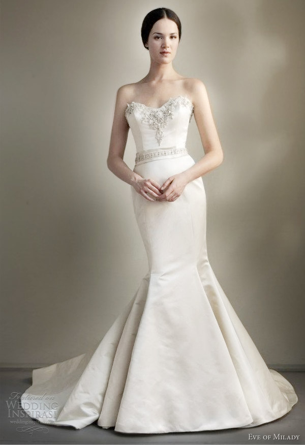 eve of milady spring 2013 strapless trumpet mermaid wedding dress