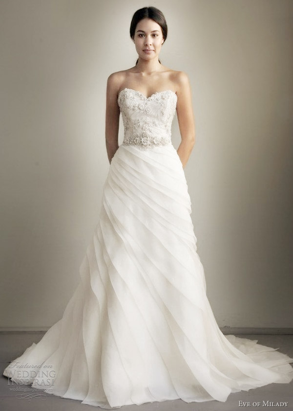 eve of milady spring 2013 strapless trumpet wedding dress