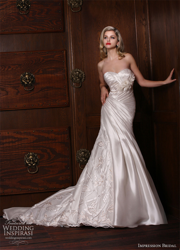 impression bridal trumpet ivory wedding gown 10135