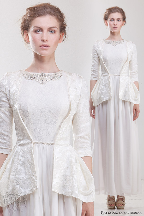 katya katya shehurina 2013 blanche wedding dress jacket