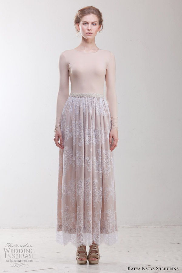 katya katya shehurina fall 2012 sofia nude wedding dress