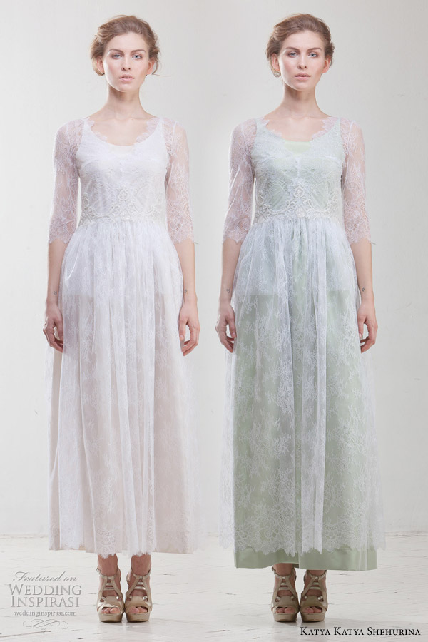 katya katya shehurina margo white green wedding dress