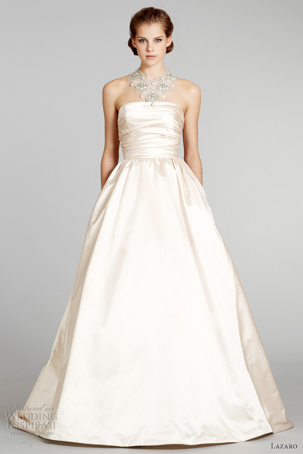 lazaro fall 2012 color wedding dress