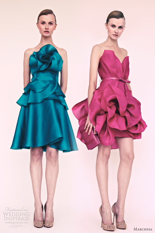 marchesa resort 2013 short color dresses