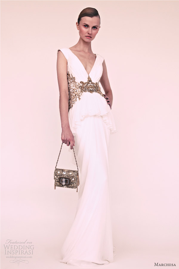 marchesa resort 2013 white sleeveless gown