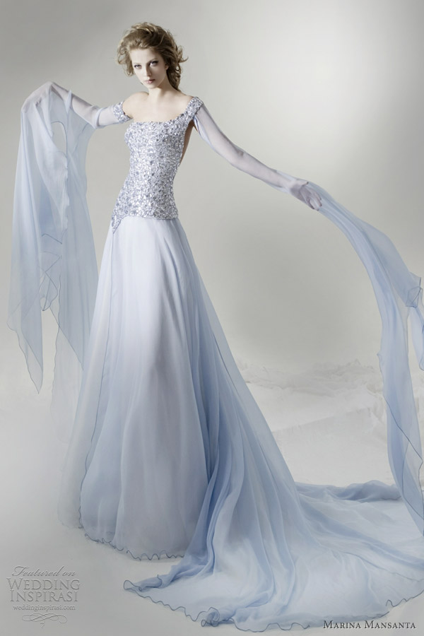 marina mansanta light blue wedding dress