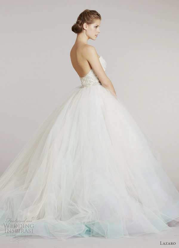 multi color tulle ball gown lazaro fall 2012