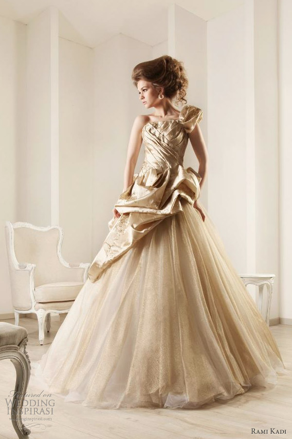 rami kadi bridal 2012 gold weddding dress