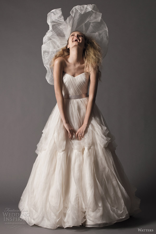 watters fall 2012 brides strapless ball gown wedding dress