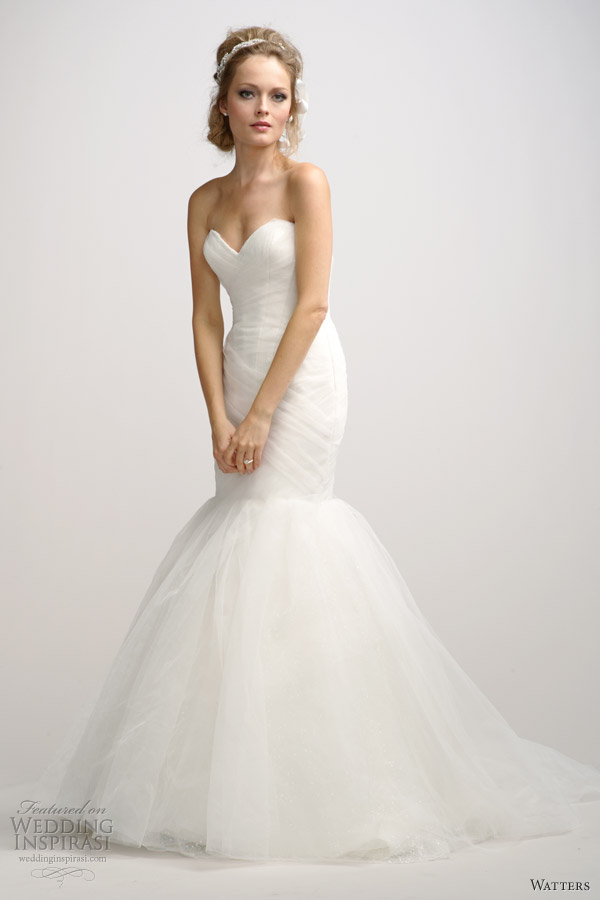 watters fall 2012 strapless mermaid wedding dress