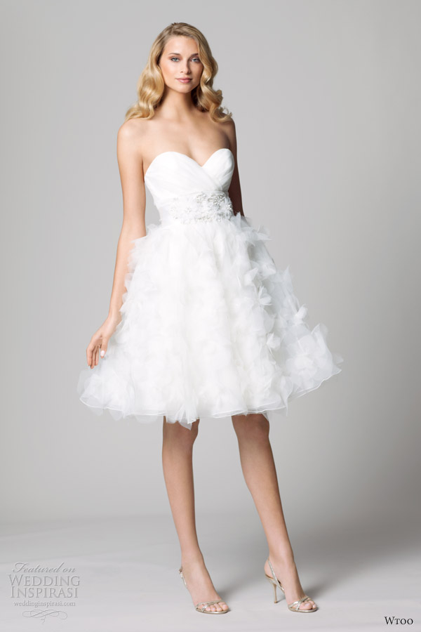 wtoo fall 2012 short wedding dress ruffle skirt