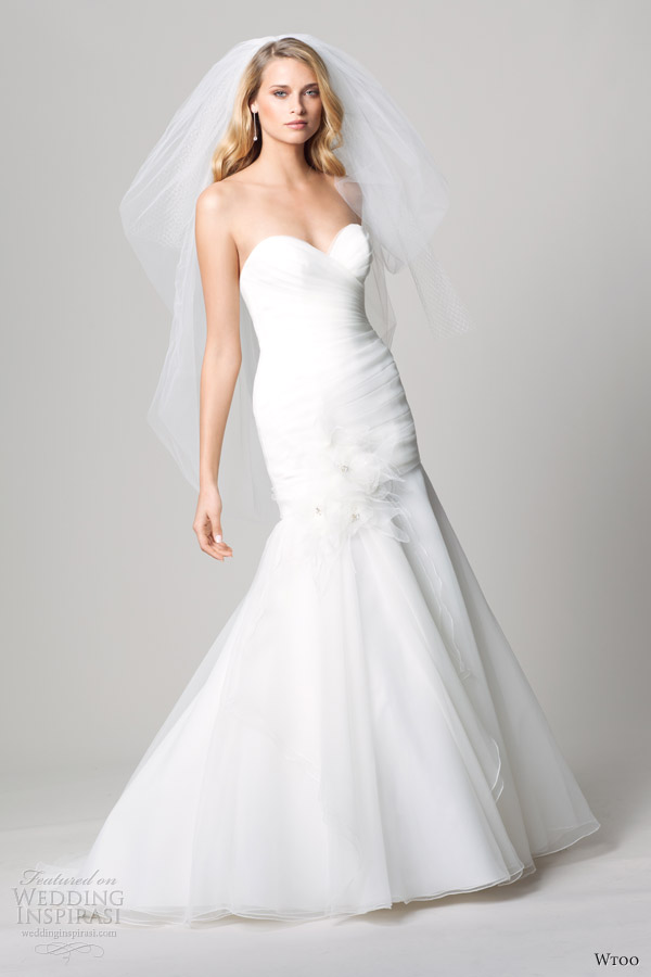 wtoo fall 2012 strapless elegant fit flare wedding dresses