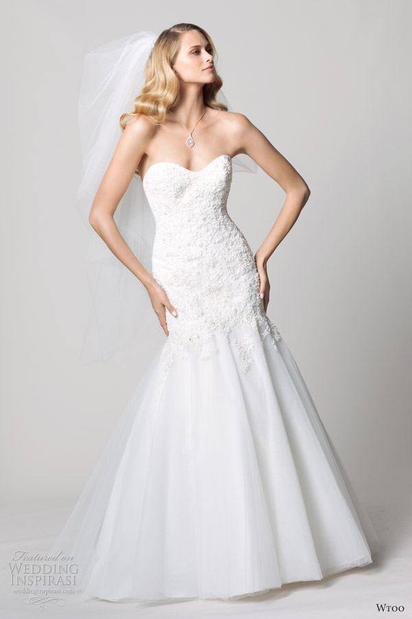 wtoo fall 2012 strapless fit flare wedding dresses